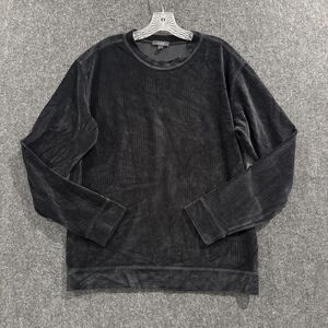 COS Sweater Women's Medium Black Velour Corduroy Crewneck Pullover Casual Lounge